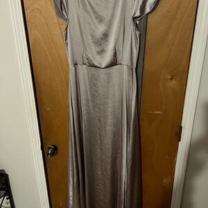 Lulu's Shimmering Silver Maxi Dress